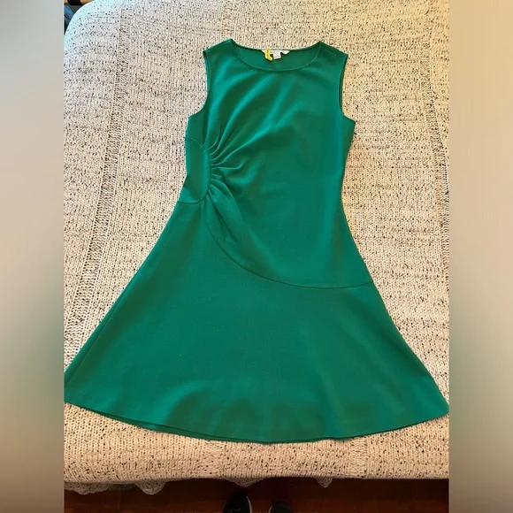 Diane Von Furstenberg DVF Dayna Fit and Flare Midi Dress in Green Size 12 EUC - Picture 5 of 15